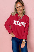 Load image into Gallery viewer, Blackish Green MERRY Letter Pattern Christmas Raglan Sleeve Sweater
