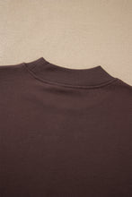 Load image into Gallery viewer, Coffee Solid Color Piping Trim Mock Neck Pullover Drawstring Pants Set