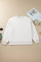 Load image into Gallery viewer, Coffee WWJD Mix Pattern Letter Graphic Exposed Seam Loose Plus Size Sweatshirt