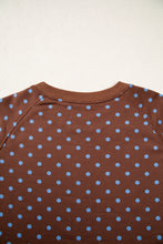 Load image into Gallery viewer, Red Polka Dot Drawstring Wide Leg Long Sleeve Top Pant Set