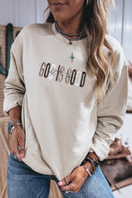 Load image into Gallery viewer, Jet Stream GOD IS GOOD Western Embroidered Letter Crewneck Pullover Sweatshirt