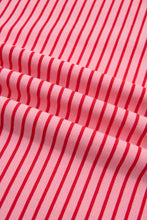 Load image into Gallery viewer, Blue Stripe Ribbed Patchwork Mock Neck Baggy Pullover Matching Shorts Set