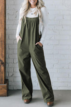 Load image into Gallery viewer, Jungle Green Button Adjustable Straps Solid Color Corduroy Jumpsuit