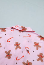 Load image into Gallery viewer, Pink Short Sleeve Placket Shell Button Elastic Waist Lounge Set