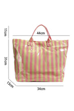 Load image into Gallery viewer, Rainbow Glossy Striped Vinyl Large Tote Bag