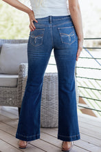 Load image into Gallery viewer, Sail Blue Western Stitch Patched Pocket Bootcut Jeans