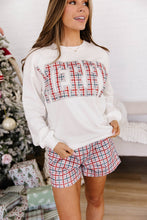 Load image into Gallery viewer, Multicolour Plaid MERRY Holiday Long Sleeve Top and Shorts Set