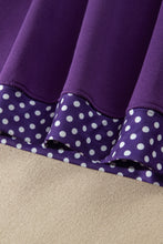 Load image into Gallery viewer, Tillandsia Purple Polka Dot Patchwork Round Neck Plus Size Sweatshirt