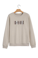 Load image into Gallery viewer, Jet Stream GOD IS GOOD Western Embroidered Letter Crewneck Pullover Sweatshirt