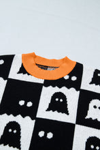 Load image into Gallery viewer, Black High Neck Drop Shoulder Geometric Print Sweater