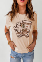 Load image into Gallery viewer, Khaki Western Poker Cards Graphic T Shirt