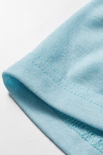 Load image into Gallery viewer, Light Blue Ruffled Short Sleeve Plus Size Casual Blouse