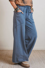 Load image into Gallery viewer, Ashleigh Blue Mineral Wash Drawstring Retro High Waist Wide Leg Western Pants