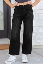Load image into Gallery viewer, Sail Blue Frayed Cropped Barrel Jeans