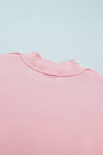 Load image into Gallery viewer, Light Pink High Neck Exposed Seam Drop Shoulder Baggy Pullover Short Set