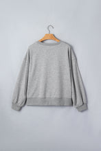 Load image into Gallery viewer, Medium Grey Sequin Western Ghost Print Long Sleeve Round Neck Sweatshirt