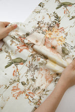 Load image into Gallery viewer, Beige Vintage Style Floral Print High Waist Wide Leg Jeans