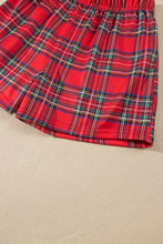 Load image into Gallery viewer, Red Plaid MERRY Holiday Long Sleeve Top and Shorts Set