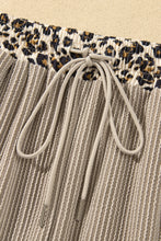 Load image into Gallery viewer, Simply Taupe Cozy Ribbed Patchwork Leopard Trim Long Sleeve 2pcs Pant Set