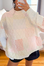 Load image into Gallery viewer, Multicolour Floral Patchwork Quilted Mock Neck Long Sleeve Top