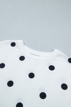 Load image into Gallery viewer, Red Polka Dot Raw Hem Relaxed Pullover Loose Skort Two Piece Set