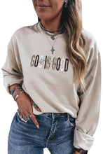 Load image into Gallery viewer, Jet Stream GOD IS GOOD Western Embroidered Letter Crewneck Pullover Sweatshirt