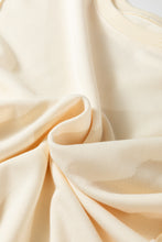 Load image into Gallery viewer, Beige Plus Size Raw Seam Detail Floral Bow Patched Baggy Pullover