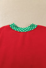 Load image into Gallery viewer, Tomato Red Casual Polka Dot Patchwork Letter Graphic Plus Size Sweatshirt