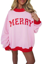 Load image into Gallery viewer, Pink Polka Dot Letter Graphic Colorblock Tunic Sweatshirt