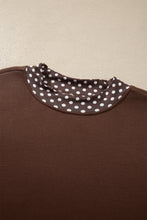 Load image into Gallery viewer, Red Colorblock Polka Dot Contrast Trim Oversized Sweatshirt