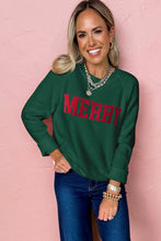 Load image into Gallery viewer, Blackish Green MERRY Letter Pattern Christmas Raglan Sleeve Sweater
