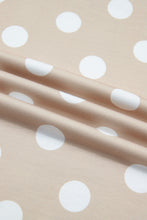 Load image into Gallery viewer, Khaki Polka Dot Contrast Trim Long Sleeve Top Drawstring Shift Pants Set