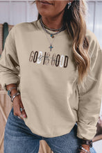 Load image into Gallery viewer, Jet Stream GOD IS GOOD Western Embroidered Letter Crewneck Pullover Sweatshirt