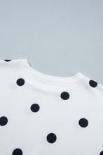 Load image into Gallery viewer, Red Polka Dot Raw Hem Relaxed Pullover Loose Skort Two Piece Set