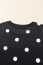 Load image into Gallery viewer, Red Polka Dot Raw Hem Relaxed Pullover Loose Skort Two Piece Set