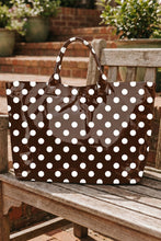 Load image into Gallery viewer, Color black Polka Dot Vinyl Glossy Tote Bag