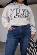 Load image into Gallery viewer, Gray PRAY Polka Dot Letter Print Mock Neck Plus Size Sweatshirt