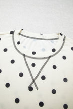 Load image into Gallery viewer, Beige Polka Dot Half Sleeve Loose Top Elastic Waist Casual Pants Set