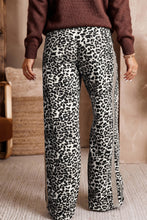 Load image into Gallery viewer, Khaki Leopard Print Drawstring Waist Straight Leg Jeans