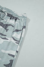 Load image into Gallery viewer, Green Camo Wide Leg Tie Elastic Waist Casual Pants