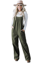 Load image into Gallery viewer, Jungle Green Button Adjustable Straps Solid Color Corduroy Jumpsuit