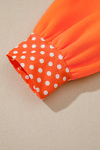 Load image into Gallery viewer, Orange Polka Dot Patchwork Round Neck Plus Size Sweatshirt