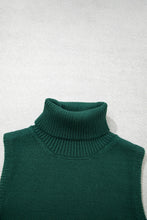 Load image into Gallery viewer, Evergreen High Neck Sleeveless Embroidered Knit Sweater Vest