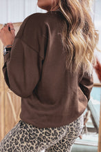 Load image into Gallery viewer, Gray Floral Buffalo Plaid Striped Embroidered Patch Western Pullover Sweatshirt
