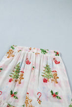 Load image into Gallery viewer, Pink Abstract Christmas Print Long Sleeve Two Piece Shift Lounge Set