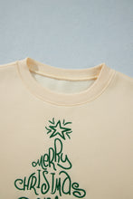 Load image into Gallery viewer, Apricot Merry Christmas and Happy New Year Embroidered Holiday Slogan Sweatshirt