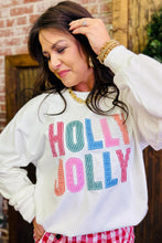 Load image into Gallery viewer, White Christmas Slogan Round Neck Long Sleeve Sweatshirt