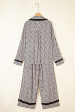 Load image into Gallery viewer, Brown Leopard Print Bow Knot Patchwork Long Sleeve Lounge Set