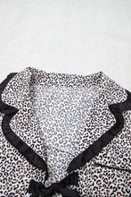 Load image into Gallery viewer, Brown Leopard Print Bow Knot Patchwork Long Sleeve Lounge Set