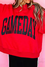 Load image into Gallery viewer, Red Checkered Print High Neck Baggy Sweatshirt